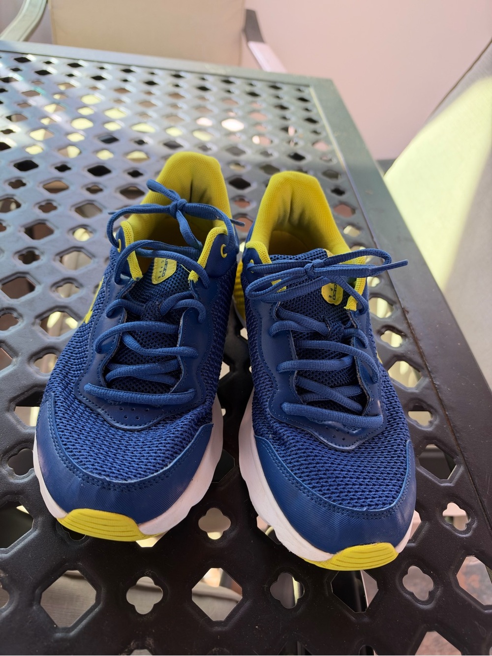 Under Armour Kids Navy and Yellow Athletic Sneakers